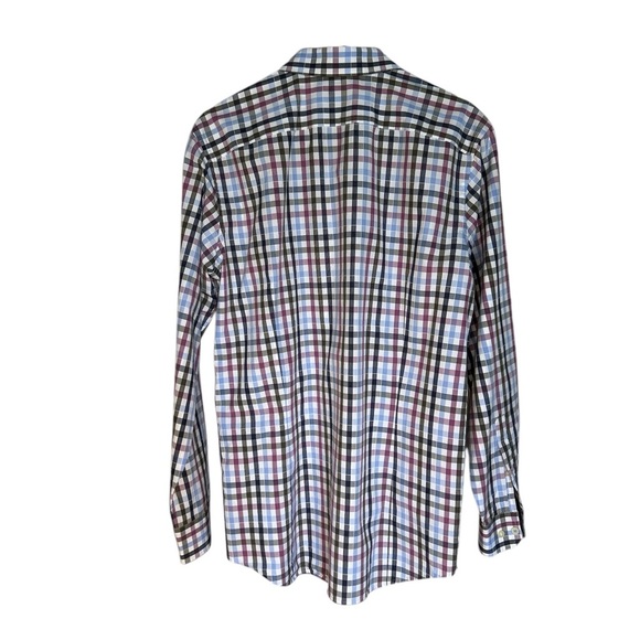 Banana Republic Blue and Red Casual Button Down Slim Fit Shirt - Picture 2 of 6